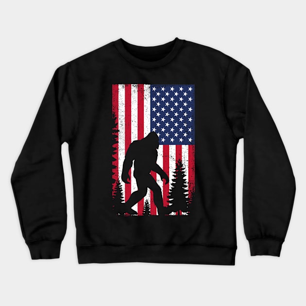 bigfoot american flag 4th of july Crewneck Sweatshirt by blacks store